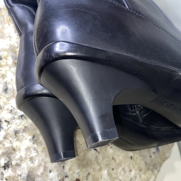 Bellini Black Leather WILSON Knee High Buckle Accent Heeled Boots Women’s Sz 8W - Picture 14 of 16